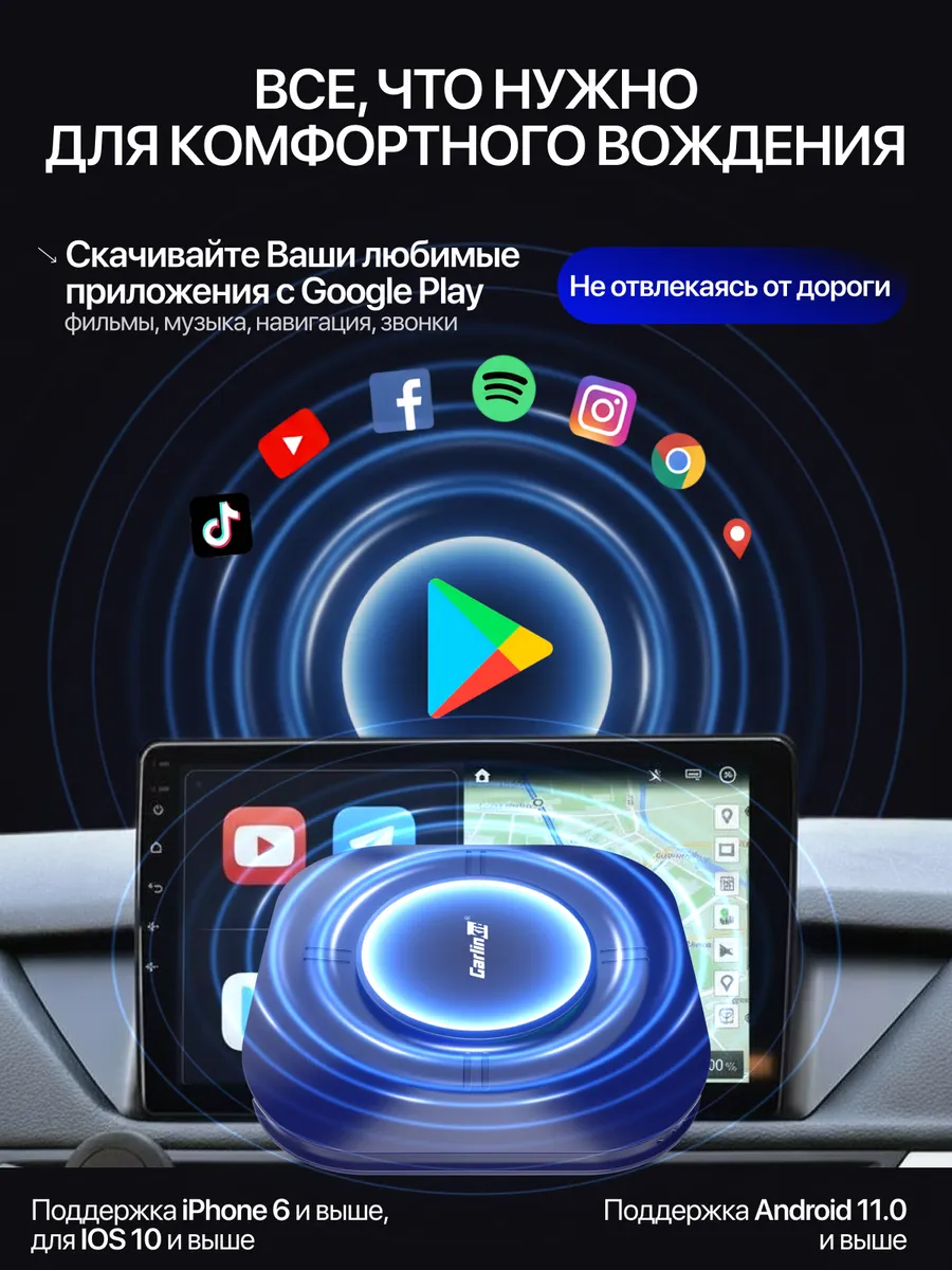 Беспроводной адаптер Carplay Android Auto