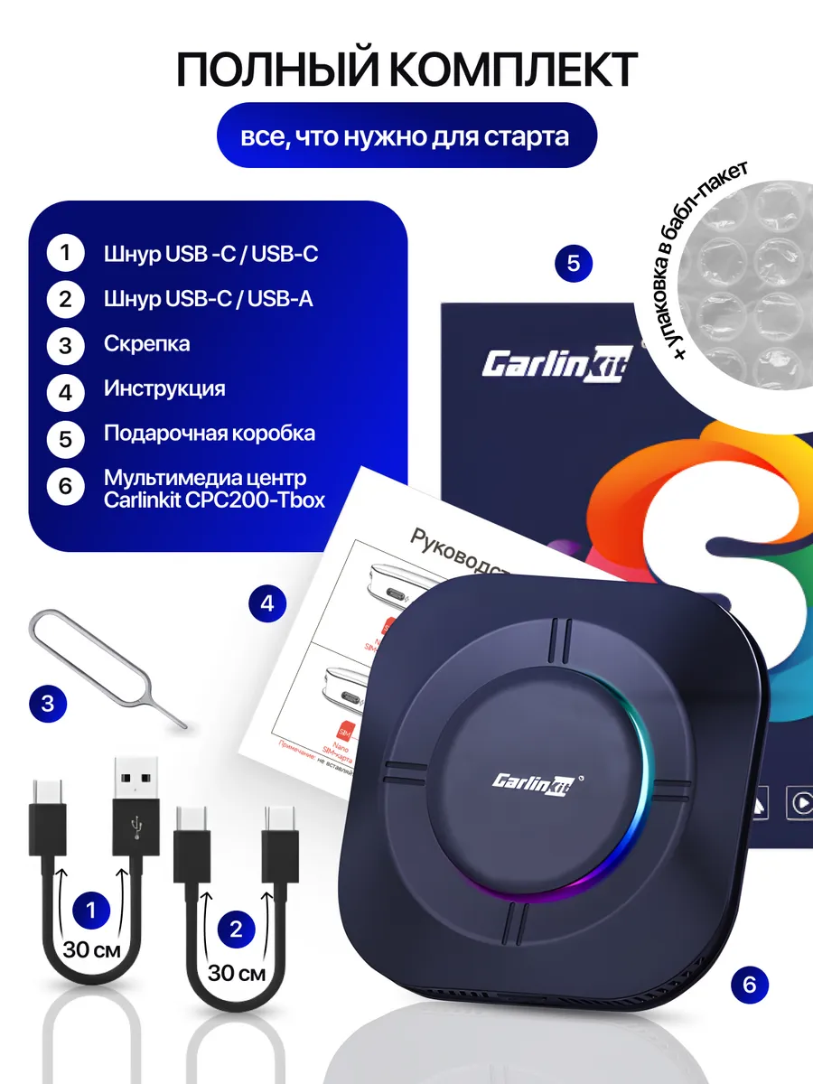 Беспроводной адаптер Carplay Android Auto