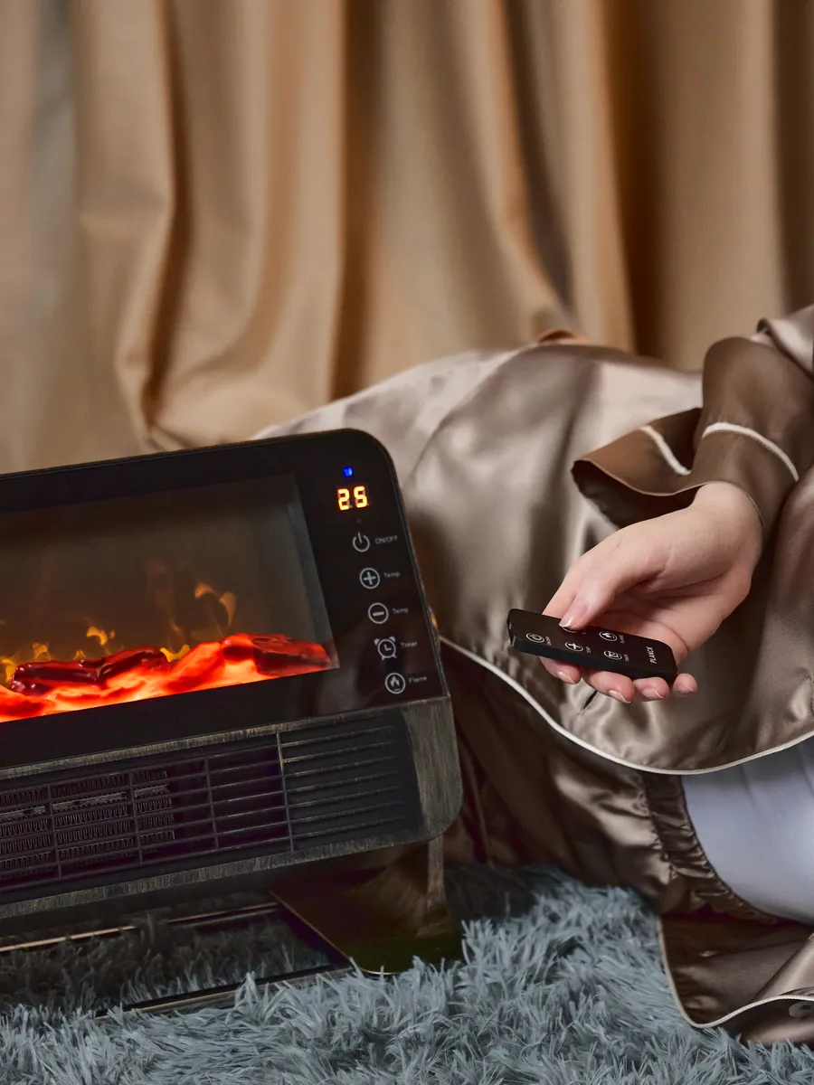 Обогреватель камин электрический с Bluetooth и Пламенем