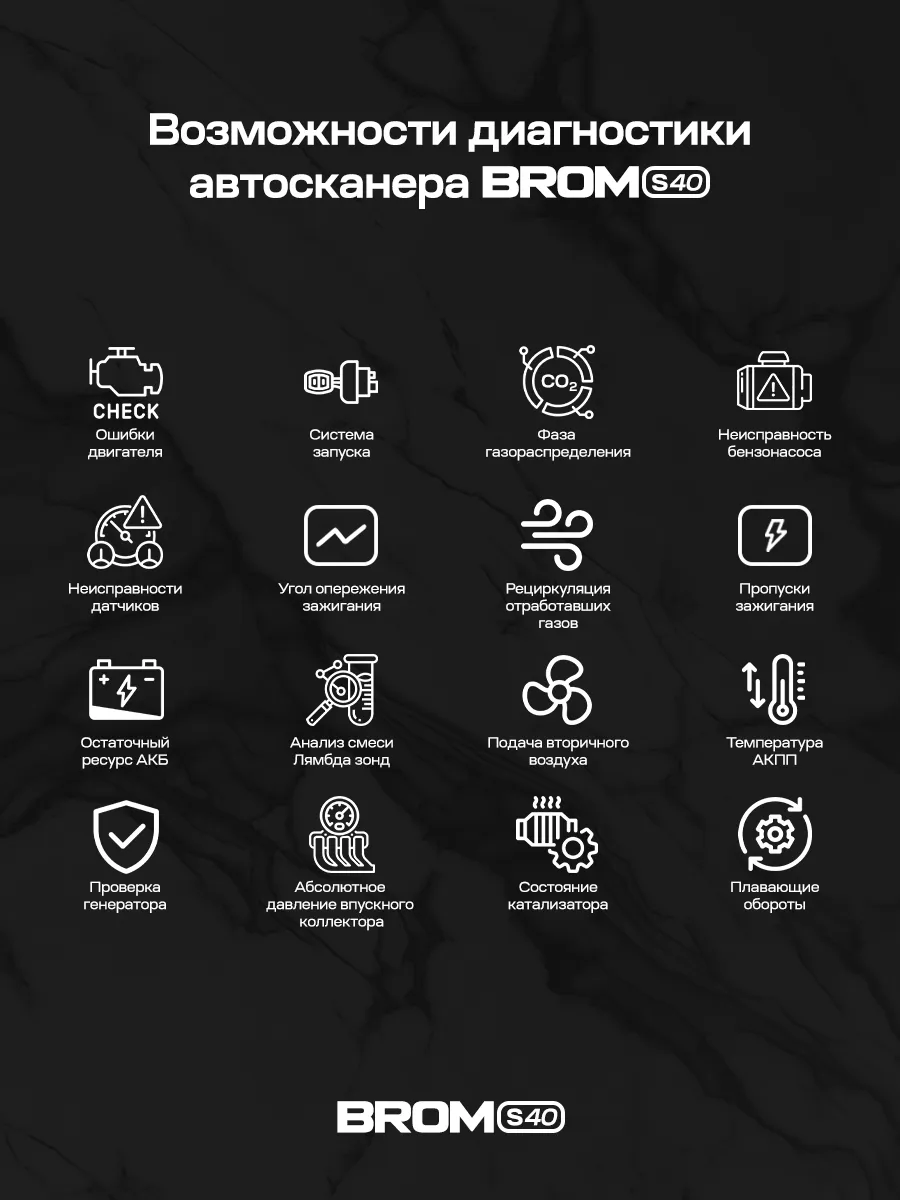 Автосканер для диагностики автомобиля с экраном OBD2 ELM327